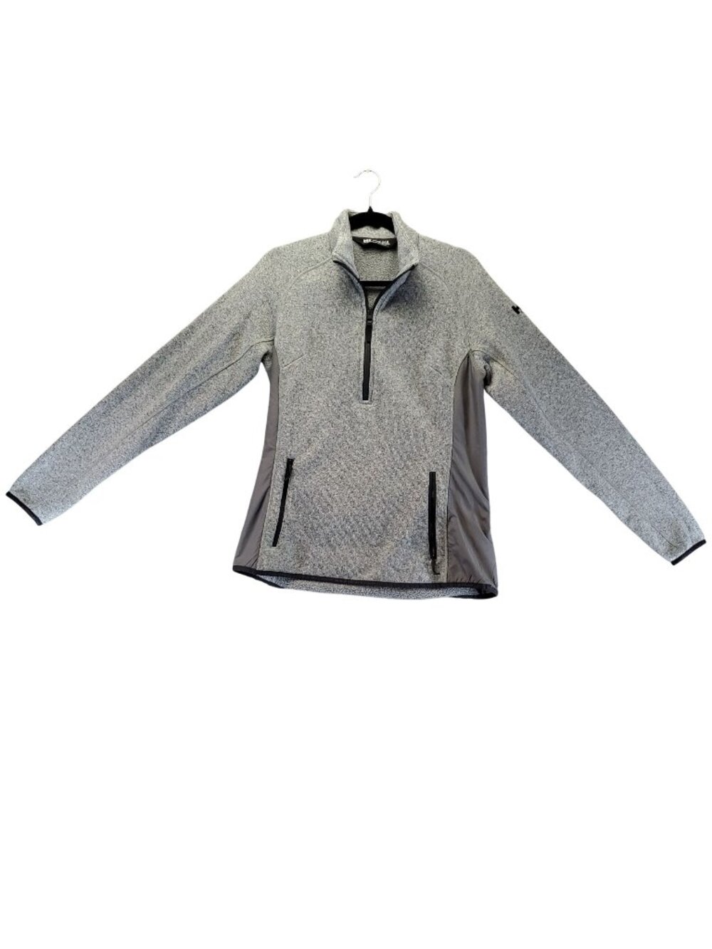 Helly Hansen Sweater Womens Large Gray 1/4-Zip Performance Fleece-Lined